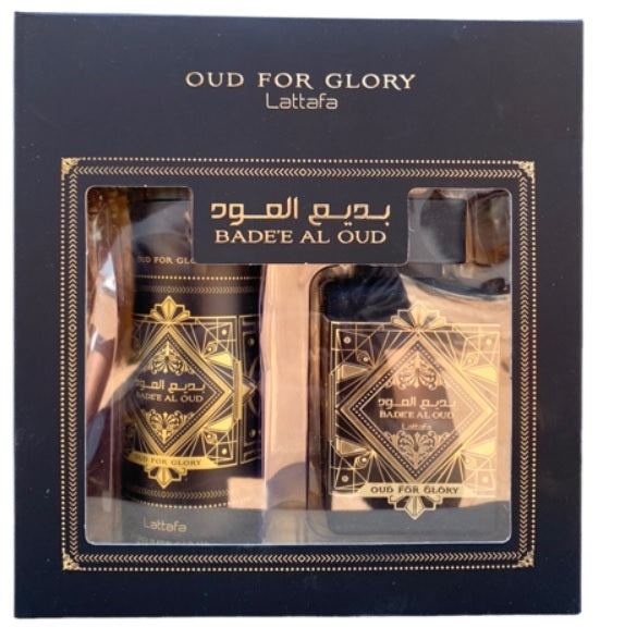 Lattafa Badee Al Oud for Glory Eau De Parfum 2 Piece  Gift Set